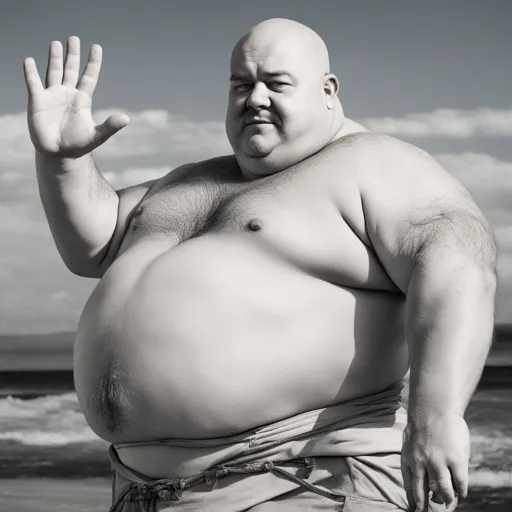 Fat Man Waving